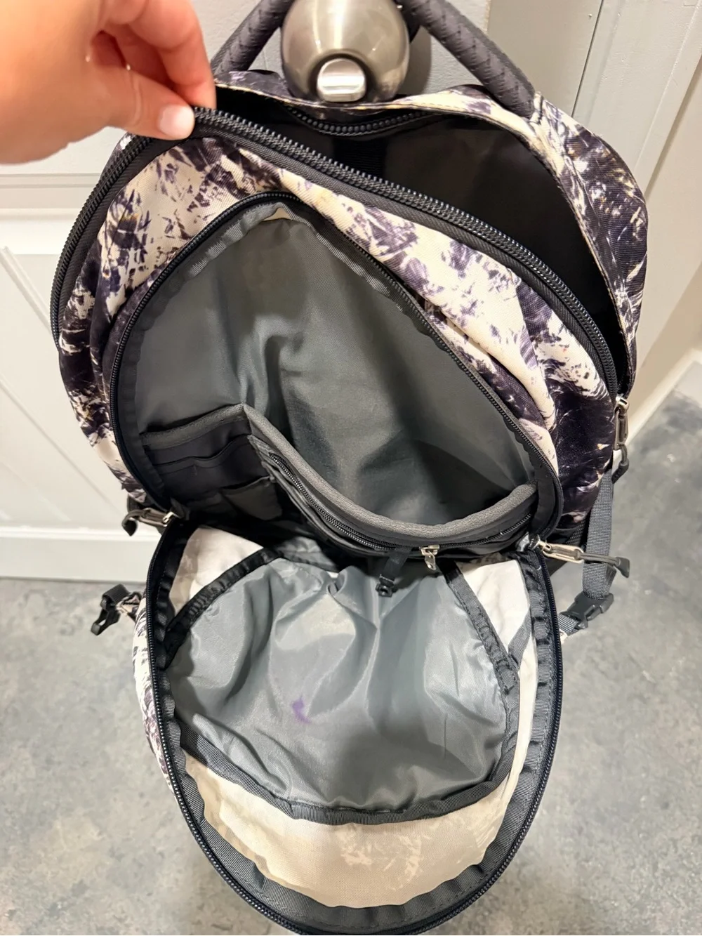 The North Face Black & White Abstract Print Backpack